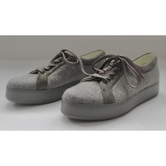 MAX MARA Cashmere & Suede Gray Sneakers Shoes, Size 40 10 - Picture 2 of 16